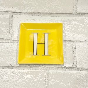 Kate Spade H Initial Yellow and White Jewelry or trinket Tray